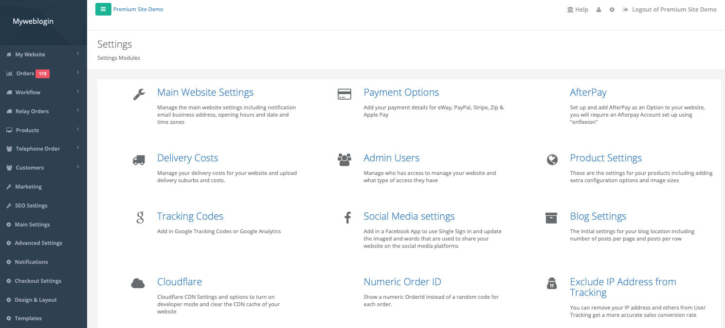 Main Settings
